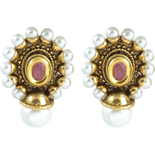 Antique Pearl Ruby Earring For Women