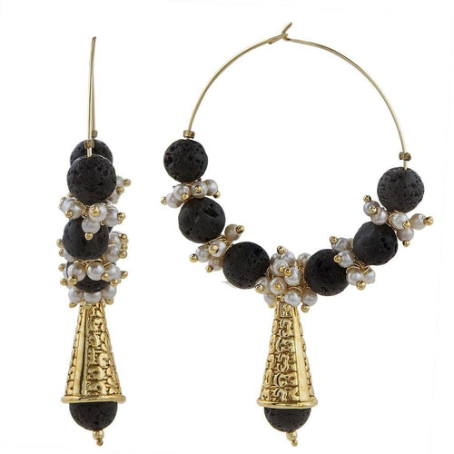 Black Pearl Bali Earring For Women